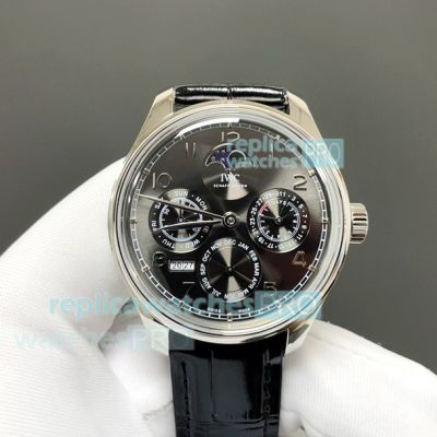 GRF Best Replica IWC Portugieser Grey Dial Perpetual Calendar 9015 Watch 